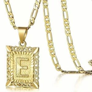 ‘E’ Initial Pendant Necklace Gold Plated